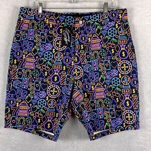 Sunday Swagger Shorts Mens 34 Multicolor Neon Everywear Gambler Golf Preppy